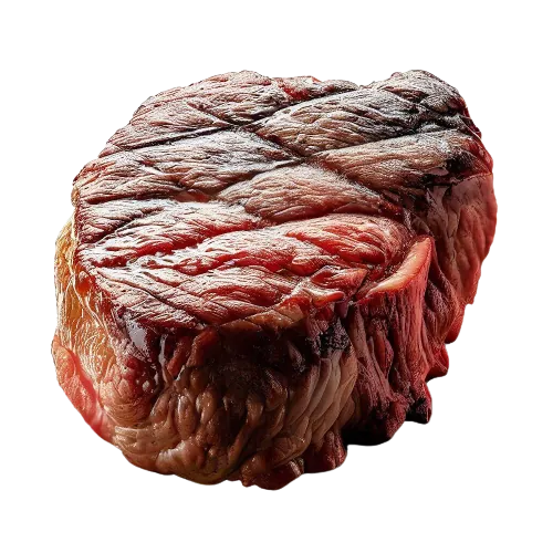 Broiled or baked beef steak