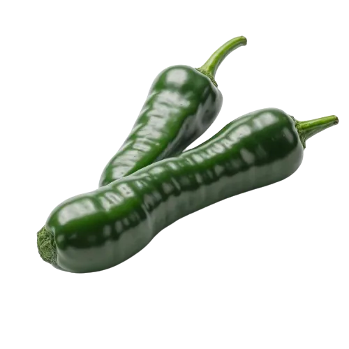 Green hot chili peppers