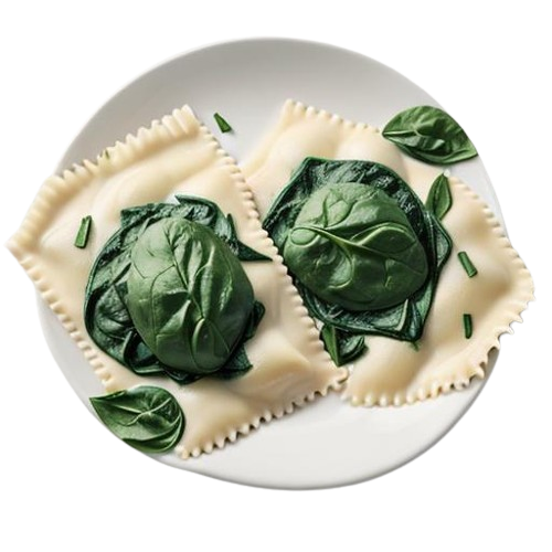 Ravioli cheese and spinach-filled